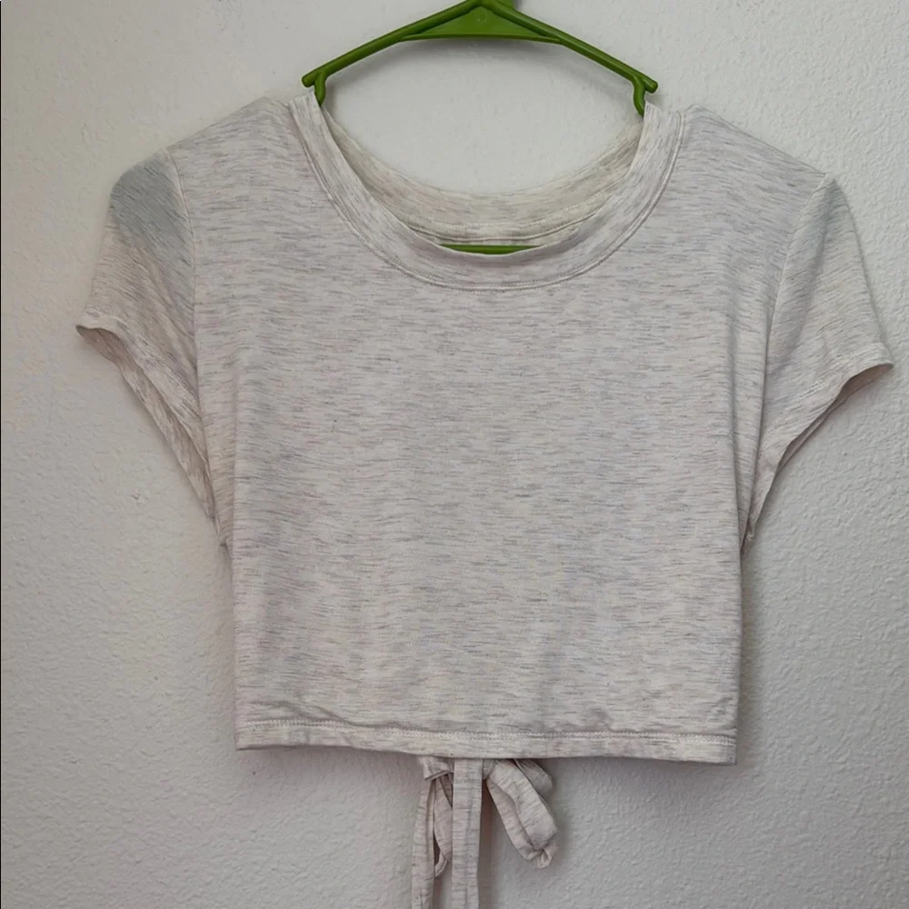 Aerie offline Crop Drawstring Open Back Thumbs Up - Picture 1 of 8